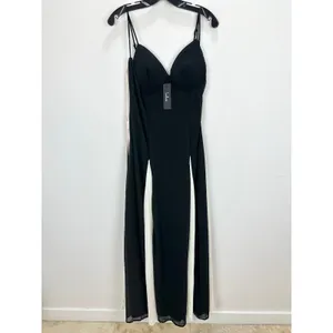 Lulus Elisha Black and White Sleeveless Maxi Dress Formal Evening XL NWT thumbnail 6