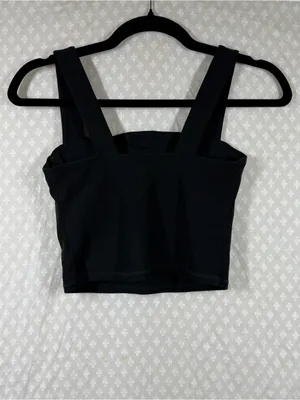 Vuori Black Square Neck Cropped Tank Top thumbnail 4