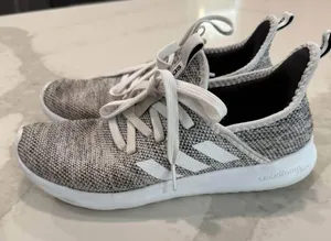 Adidas Cloudfoam Athletic Running Shoes Womens 6.5 Gray/White Lifestyle Sneakers thumbnail 4