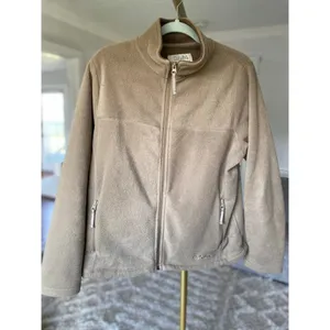 Cabelas Fleece Zip Jacket Brown Green Cozy Buttery Soft‎ Outdoor Granola Autumn thumbnail 2