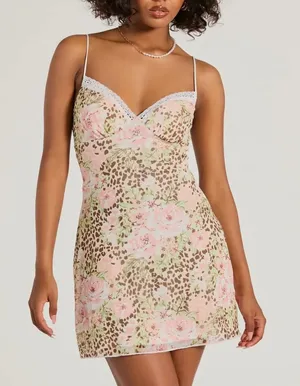 Windsor Leopard And Floral Print Mini Dress thumbnail 1
