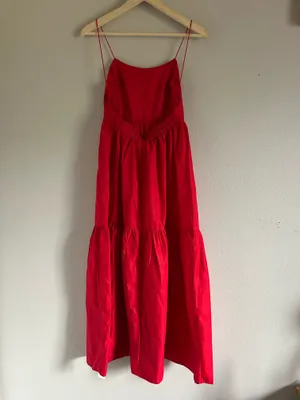 Commence Red Solid Backless Long Dress size XS  NWT thumbnail 3