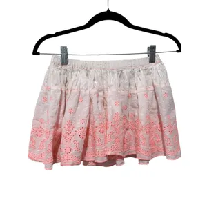 Free People Embroidered Skirt Skort Sz S White Pink Boho Festival Coastal Beach thumbnail 2