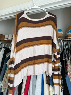 Striped hem and thread sweater thumbnail 2
