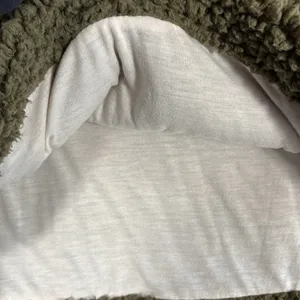 Thread and Supply Elm Pullover, Olive and Cream Fleece, Size Large thumbnail 5