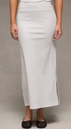 Aerie Ribbed Maxi Skirt Gray Large thumbnail 1