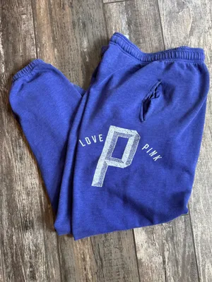 PINK Victoria's Secret Purple LOVE PINK Campus pant - women’s size medium thumbnail 5