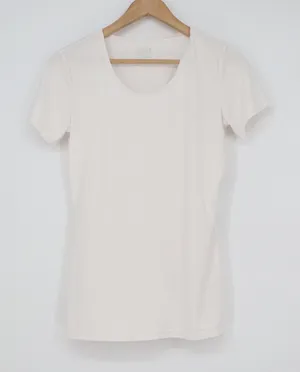 32 Degrees Cool Womens Scoop Neck Short Sleeve T-Shirt Off White Size S thumbnail 1