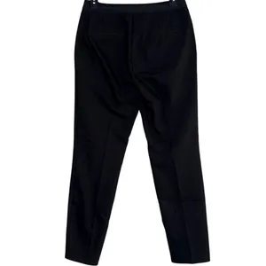 Zara Slim Straight Mid Rise Ankle Cropped Trouser Flat Front Pockets M Black thumbnail 13
