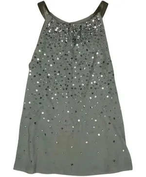 Ann Taylor Women's M Silver Sequin‎ Sleeveless Party Tank Top thumbnail 1