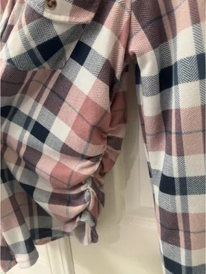 Eden & Olivia Plaid Button Down Blouse XS thumbnail 3
