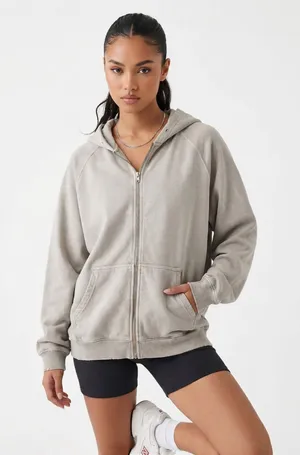 The Essential Everyday Zip-Up Hoodie | Stone Grey thumbnail 1