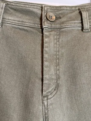 Miou Muse Wide Leg Denim Jeans Women's Small Faded Olive Raw Hem Festival NWOT thumbnail 9