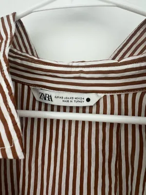 ZARA Striped Button Down Shirt Oversized thumbnail 4