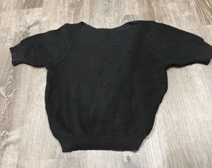 Halara Black Knit Short Sleeve Sweater thumbnail 1