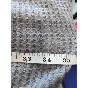 Out From Under Urban Outfitters Grey Waffle‎ Knit Button Front Long Sleeve Top M thumbnail 6