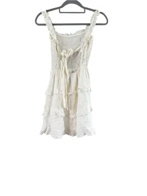 Women's Lulus White Tiered Ruffle Mini Dress XS thumbnail 10