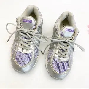 G-Defy Gravity Defyer Athletic Running Walking Shoes Sneakers: Grey/Purple/White thumbnail 3
