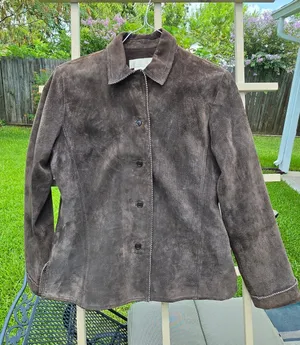 Vintage Margaret Godfrey Leather Suede Jacket Brown 10 thumbnail 1