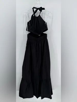 Self contrast x Anthropologie black cut out maxi dress size‎ medium NWT thumbnail 3