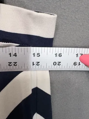 LOFT M Navy White Maxi Skirt Chevron Stripe Rayon thumbnail 5