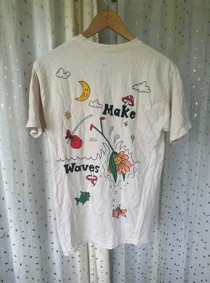 Pacsun 100% Cotton Keep Going Growing Make Waves Crew Neckline Novelty T-Shirt M thumbnail 6
