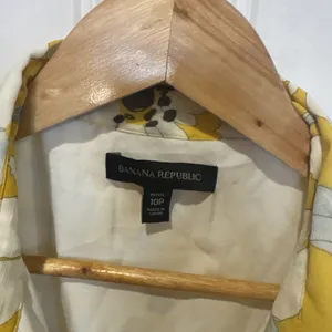 Banana Republic Floral Dress Yellow Midi Tiered Romantic Cottagecore Womens 10P thumbnail 9