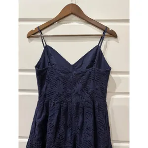 Crown & Ivy Navy Eyelet Midi Dress Sewing Down South Size 4 Preppy Coastal thumbnail 7