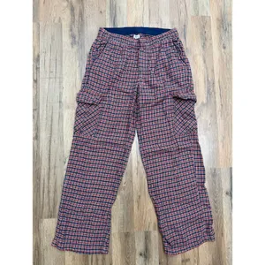 Aerie Plaid Pajama Pants Women's Small Red Navy Cotton Viscose Lounge Sleepwear thumbnail 2