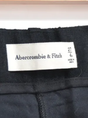 Abercrombie Fitch Sloane Tailored Linen Blend Shorts Black High Rise 27 thumbnail 4
