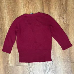 VTG y2k Gap Burgundy Wool Angora Cashmere 3/4‎ Sleeve Cardigan Sweater Small thumbnail 5