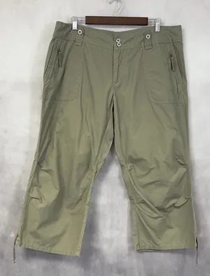 Y2K Gap Cargo Capris Women 16‎ Green Utility Cropped Gorpcore Indie Granola Girl thumbnail 1