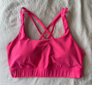 Pink Strappy Sports Bra thumbnail 1
