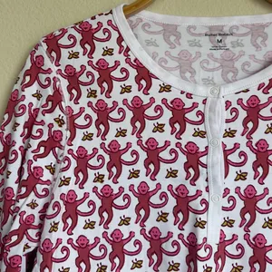 Roller Rabbit Women's Henley Monkey Print Pajama Top thumbnail 7