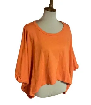 Bucket List Orange Slouchy poncho top thumbnail 1