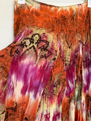 Tracy Evans Y2k Paisley Midi Skirt Boho Whimsigoth Tie Dye Pleated Size 3 thumbnail 4