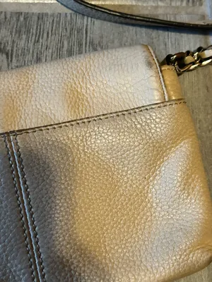 Calvin Klein Cream Leather Crossbody Bag with adjustable strap thumbnail 13