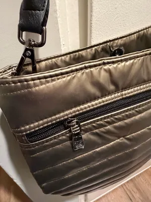 Think Royln metallic silver quilted handbag with horizontal stitching thumbnail 9