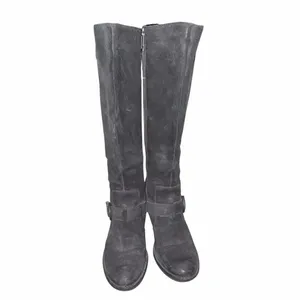 Born Black Distressed Nubuck Leather Tall Heeled Riding Boots 38 7 thumbnail 2