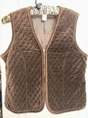 Vintage Real Comfort Sleeveless Barn Vest chocolate Brown faux suede equestrian thumbnail 1
