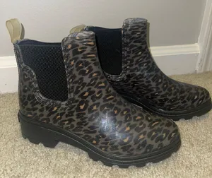 Leopard Rain Booties Multi Size 7 thumbnail 2