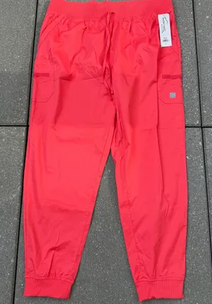 NWT Butter-Soft Stretch Cargo Jogger Scrub Pants Red XL thumbnail 1