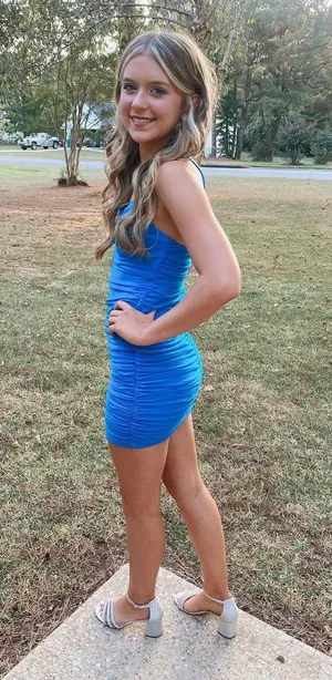 Tight blue homecoming dress thumbnail 4