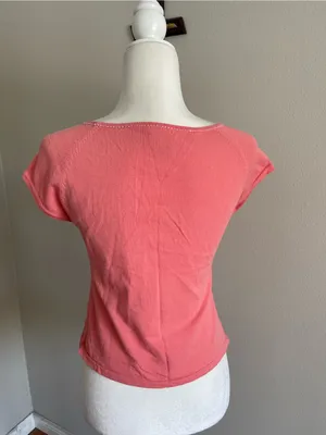 XOXO Coral Scoop Neck Cap Sleeve Top thumbnail 4