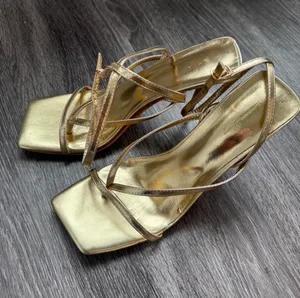 Steve Madden Gold strappy high heel sandals thumbnail 3