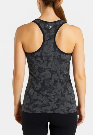 Gymshark Camo Racerback Tank Black/Grey Women’s Size Large thumbnail 2