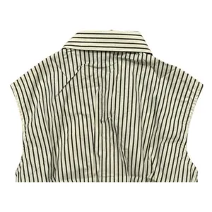 NWT Weworewhat Cropped Sleeveless Popover Shirt Small Antique White Grey Stripe thumbnail 6