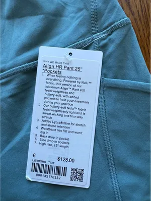 Lululemon Align With Pockets High-Rise 25” Tidal Teal Size 6 NWT thumbnail 4