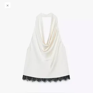 Zara satin effect‎ lace halter top thumbnail 6