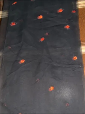 Black Sheer Scarf with Red Embroidered Ladybugs thumbnail 2